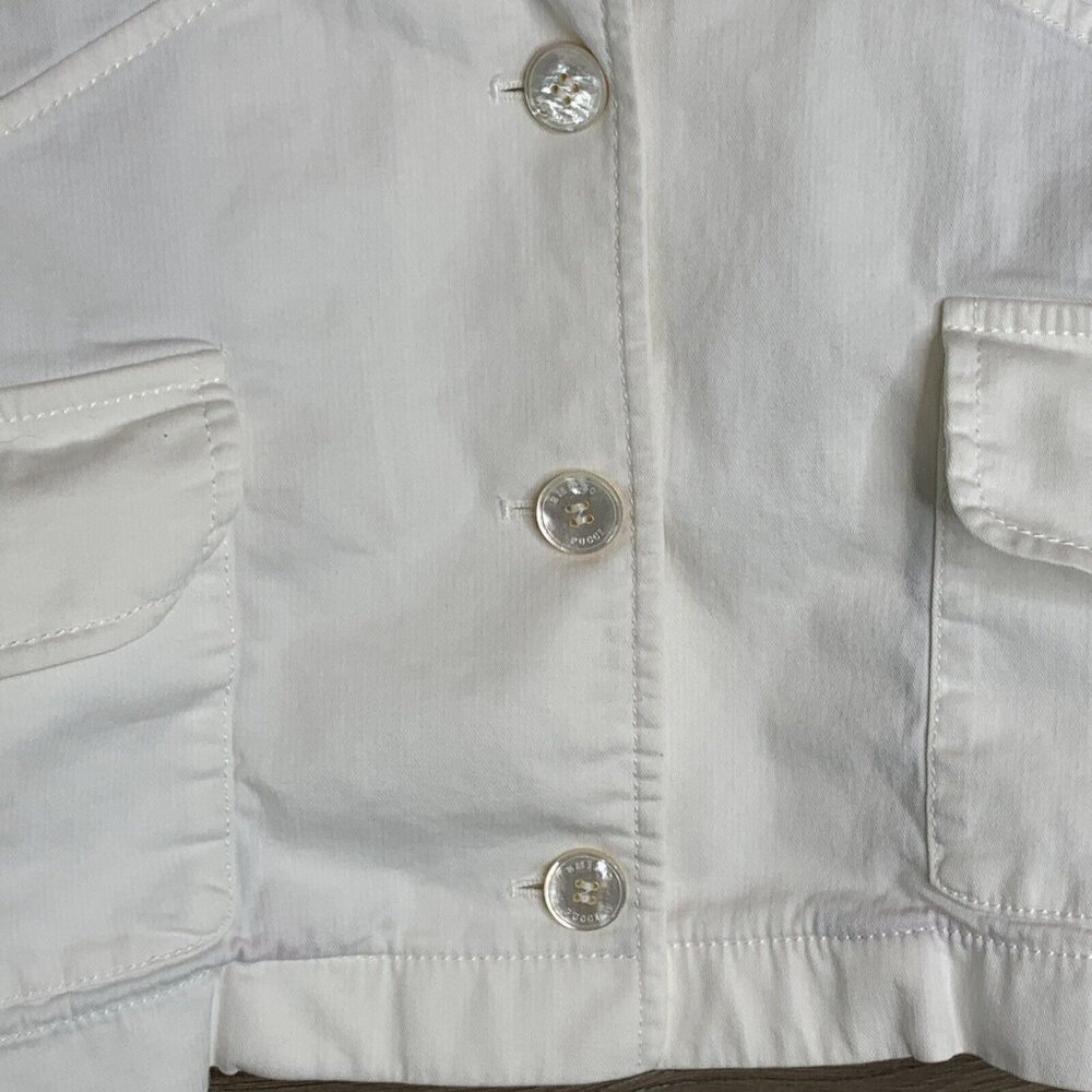 Emilio Pucci Firenze Jacket Womans Size 10 White Denim Stretch Made in Italy - Picture 5 of 15